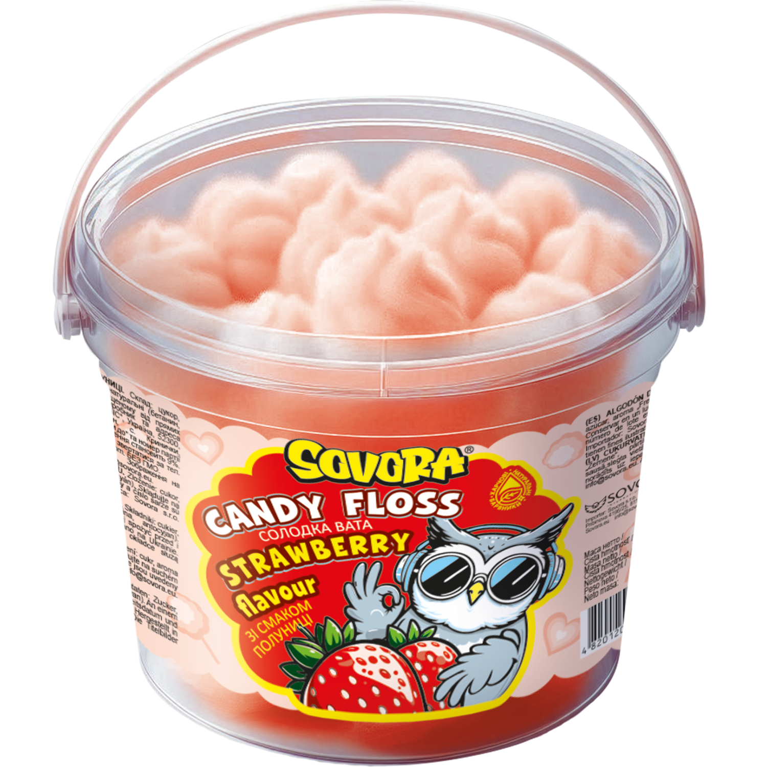 SOVORA Strawberry Cotton Candy, Bucket, 30 g